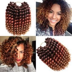 PRICES MAY VARY. Short Crochet Hair,Curly Crochet Hair, Wand Curls Crochet Hair,Jumpy Wand Curl,Jamaican Bounce Crochet Hair, Wand Curl Crochet Hair 2X Fluffy Wand Curl Package: 22 strands in each pack, 4 packs/Lot,(115g±5g)/Pack, Usually 4packs full a head, Free Crochet hook as gifts Advantage: Natural Looking, Tangle Free, Easy Brushing, Easy Separating, Easy to Crochet, Light & Soft, Let You Feel More Comfortable When Using and You Can Use It for Long Time curly crochet hair, Short and Bouncy Crochet Hair Curly, Wand Curl Crochet Hair, Jamaican Bounce Crochet, Curly Crochet Hair, Jamaican Bounce, Curly Crochet Braids, Brown To Blonde Ombre, Stop Hair Breakage, Curly Crochet Hair Styles