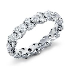 a white gold ring with round cut diamonds