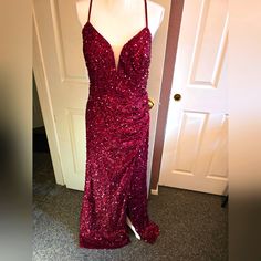 Stunningly Sexy Unithorse Sequin Red Bodycon Dress. Stretchy To Show Your Curves, Slit At The Thigh, Spaghetti Straps Cross In The Back, Ruched On One Side, A Small Amount Of Mesh At The Cleavage Section As Shown. Never Worn, Brand New. Boho Floral Maxi Dress, Red Bodycon, Red Bodycon Dress, Side A, Trapeze Dress, Flowy Maxi Dress, Maxi Dress Wedding, White Halter Maxi Dress, Black White Dress