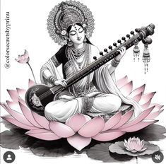 Saraswati Maa Mandala Art, Saraswati Maa Sketch, Sarswati Maa Paintings, Durga Maa Pencil Sketch, Saraswati Goddess Sketch, Sarswati Maa Drawings, Saraswati Goddess Paintings Sketch, Saraswati Goddess Drawing, Saraswati Mandala Art