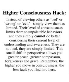 an advertisement with the words higher consciousness hackt in black and white text on it