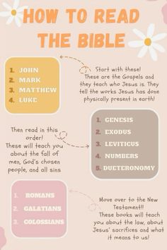 the bible info sheet is shown in pink, yellow and orange colors with flowers on it