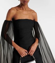 Material: 100% silk.Care instructions: dry clean.Made in Italy.Designer color name: Nero/Avorio.True to size.Off-the-shoulder.Fitted.Loose outer layer.Non-stretchy fabric.Slightly cropped.The model seen in the picture is 178cm-5'10' and wearing a size IT 40 Summer Evening Organza Blouse, Off-shoulder Chiffon Blouse For Party, Silk Chiffon Long Sleeve Tops For Evening, Evening Silk Chiffon Blouse With Sheer Sleeves, Silk Chiffon Blouse With Sheer Sleeves For Party, Chic Silk Chiffon Evening Tops, Spring Evening Silk Chiffon Blouse, Evening Chiffon Blouse With Sheer Sleeves, Long Sleeve Silk Chiffon Tops For Summer