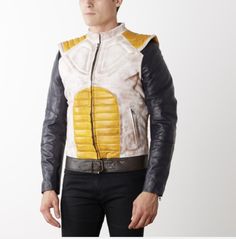 Feel like Vegeta in this Dragon Ball Z leather jacket. Made in the iconic style of his armour, fans of Dragon Ball Z  will appreciate the detail of this jacket, including the slightly flared shoulders that Vegeta models. Iconic Style, Faux Leather Jacket, Yellow Leather