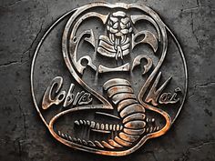 a metal sign with a snake on it