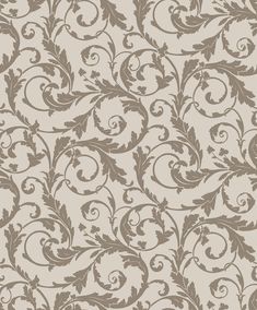 a beige and white wallpaper with an ornate design