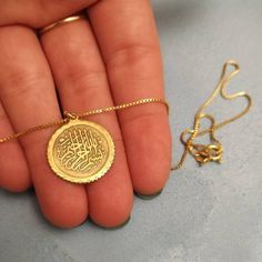 14k Solid Gold - Allah Necklace - Arabic Necklace - Islamic Jewelry - Arabic Jewerly Gift - Arabic Pendant - Islamic Necklace - Allah Symbol . . . . . . . . . . . . . . . . . . . . . . . . . . . . . . . . . . . . . . . . . . . . . . . . . . . . . . Looking for a thoughtful gift for your loved one? You will love this high quality 14k solid gold Allah necklace. This is a perfect gift for your girlfriend or wife. This lovely 14k solid gold Arabic necklace is made to order. Purchase one for your mom Traditional Round Jewelry For Commemoration, Antique Gold Plated Jewelry For Gift, Traditional Pendant Jewelry For Commemoration, Hallmarked Medallion Jewelry For Gifts, Gold Plated Jewelry Stamped 14k As Gift, Gold-plated 14k Stamped Jewelry Gift, Handmade Sterling Silver Necklace For Commemoration, Handmade Coin Jewelry For Anniversary, Antique Round Jewelry For Commemoration