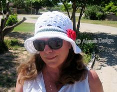 Ellen Sun Hat Crochet Pattern 169 Summer Brimmed Hat Crochet Patterns Beach Hat Women Toddler Child Teen Adult Girls Ladies Lace Floppy Hat This Sun Hat with Rose is a perfect accessory to your wardrobe. Lace pattern and crocheted rose makes this hat look attractive, stylish, and extremely charming. It protects top of head from sun, and also provides head warmth in windy weather conditions. This hat also has many openings, so it is also good in warm weather. * Includes PATTERN for the Ellen Sun White Crochet Hat With Short Brim For Vacation, White Crochet Hat With Curved Brim For Summer, White Summer Crochet Hat With Curved Brim, White Brimmed Crochet Hat For Vacation, White Brimmed Crochet Hat For Summer, Adjustable White Crochet Bucket Hat, White Curved Brim Crochet Hat For Summer, White Adjustable Crochet Bucket Hat, White Brimmed Mini Hat For Summer