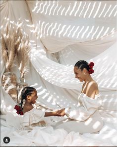 Soft Studio Photoshoot, Black Mommy And Me Photo Shoot, Motherhood Black Women, Auntie And Me Photoshoot, Mom Daughter Shoot, Mother Daughter Shoot Ideas, Mommy And Me Summer Photo Shoot, Photoshoot Fashion Ideas, Mother’s Day Shoot