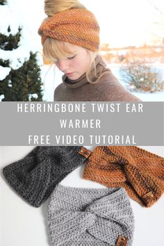 the herringbone twist ear warmer is free video pattern