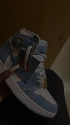 Jordan 1 Denim, Trendy Shoes Sneakers, All Nike Shoes, Shoe Gallery, Cute Nike Shoes