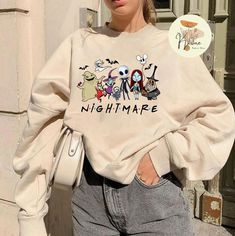 Nightmare Before Christmas Sweatshirt, Disney Halloween Sweatshirt Disneyland Sweatshirt, Horror Movie Shirts, Disneyland Vacation, Disney Sweaters, Disney Sweatshirts, Movie Shirts, Disney Trip, Halloween Sweatshirt, Disney Halloween