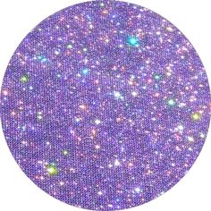 purple glitter with multicolored stars in the center on a white background, round