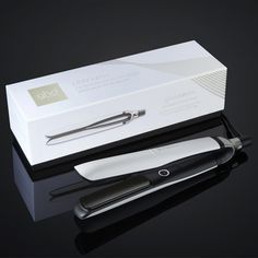 The GHD Platinum Styler is a flat iron in the color white that featuring a predictive technology that are monitor heat to helps ensure even heat across the whole plate to a temperature of 365ºF. Designed with a unique wishbone hinge to align the two floating plates that recognizes the thickness of your hair and speed of styling and adjusts the power accordingly, help giving a personalized tailored styling. The versatile rounder barrow helps to create curls, waves and straights. Comes with a heat resistant protective plate guard to cover after usage with a automatics sleep mode that switches off after 30 minutes of non-use. Ghd Platinum, Flat Iron, 30 Minutes, Heat Resistant, Platinum, Floating, Two By Two, Color White, Sleep