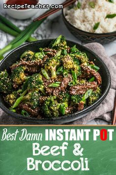 beef and broccoli stir fry in a bowl