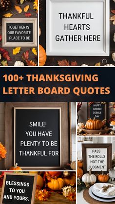 a collage of photos with thanksgiving sayings