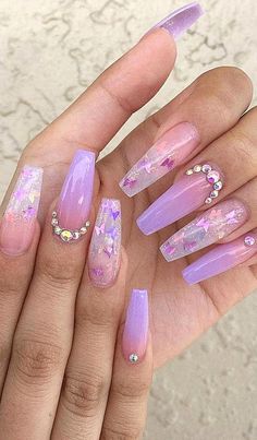 Brother's Best Friend, Light Purple Nails, Coffin Nails Ombre, Ombre Nail Art Designs, Lilac Nails, Pink Ombre Nails, Purple Nail Designs