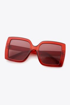 Acetate Lens Square Sunglasses – FITGGINS Amazon Notebook, Pinterest Tags, Blue Zones, Red Sunglasses, Deep Red Color, Square Frame, In Frame, Sunglass Frames, Square Frames