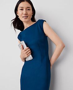 Cut with a flattering straight neck, our cap sleeve sheath dress keeps it smart and simple. Straight neck. Cap sleeves. Hidden back zipper with hook-and-eye closure. Back vent. Lined.,Hit:Hits at mid-calf,Imported:Imported,Length:31" from natural waist,Fabrication:Shell: 78% Polyester, 15% Viscose, 7% Spandex; Lining: 100% Polyester,Garment Care:Machine Washable Straight Neck Cap Sleeve Shift Dress by Ann Taylor Size regular - 8 Sea Storm Women's Sheath, Regular, Boatneck, Other, Suit, Dresses, Dresses, Shell 78%, Polyester, 15%, Viscose, 7%, Spandex Lining 100%, Polyester, Machine, Washable Suit Dresses, Sea Storm, Dresses Dresses, Size 16 Dresses, Boat Neck, Cap Sleeve, Mid Calf, Sheath Dress, Shift Dress