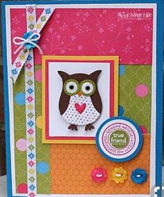 a card with an owl on it