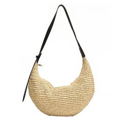 PRICES MAY VARY. Material：This summer straw bag is made of 100% natural straw material and pu leather.The zipper is very smooth and easy to open and close. Dimensions: 11.02"x 7.87" x 0.98" (28x 20x 2.5cm). It's big enough to keep your summer essentials-keys, phone, sunglasses case, lipglosses etc. Design: This is a great women's straw shoulder purse with a adjustable shoulder strap that can be used as a handbag/shoulder bag/crossbody bag. 【Stylish and Versatile】: This straw bag works great as a Woven Beach Bags, Summer Purses, Moon Bag, Hobo Crossbody Bag, Woven Handbags, Woven Bag, Everyday Bag, Tote Purse, Handbag Backpack