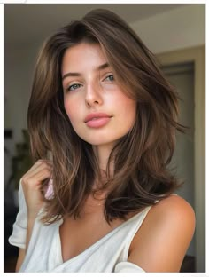 Layered Haircut Medium Length, 2024 Hair Trends, Rich Brunette, Medium Haircuts, Medium Layered Haircuts, Blonde Layers, Fall Hair Cuts, Medium Layered, Fall Hair Trends