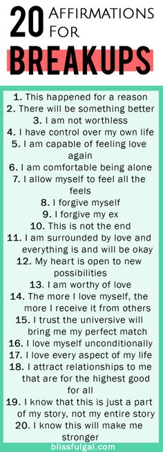 a poster with the words 20 affirmations for breaks