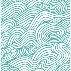 a blue and white pattern with wavy waves