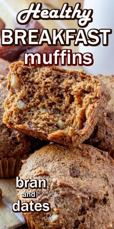 healthy breakfast muffins with text overlay