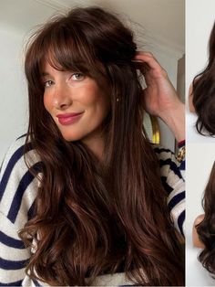 Cocoa Cinnamon Hair Color, Beautiful Dark Brown Hair, Brunette Ideas, Dark Brown Hair Color Ideas, Chestnut Highlights, Brown Auburn Hair, Hair Color Brown Chestnut, Copper Brown Hair, Dark Auburn Hair