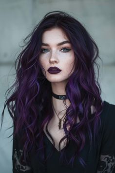 Violet Hair Colors, Dark Purple Hair, Plum Hair, Violet Hair, Hair Color Purple, Alternative Hair, Hair Dye Colors, Hair Inspiration Color, Hair Color For Black Hair