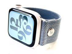 Elastic Apple Watch band - stretchy, comfortable and light! These are hand made and made to order by me in Northern California U.S. NEW Exclusive European Fabrics - Soft and durable! Light Blue Denim - perfect for a summer band Clean simple lines Hardware Free Stretch Elastic - this material is a little more structured and holds its shape beautifully and will not stretch out. Incredibly light and comfortable. Signature rivets will compliment your adapters. I'm proud of this simple design because Casual Adjustable White Watch Band, Casual White Adjustable Watch Band, Casual White Adjustable Apple Watch Band, Adjustable Casual Apple Watch Band, Casual Apple Watch Band With Bracelet Strap, Adjustable Casual Watch Band, Casual Adjustable Watch Bands As Gift, Casual Watch Bands Suitable For Gifts, Casual White Apple Watch Band