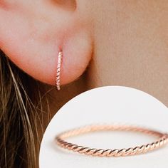 Tiny Hoop Earrings, Huggie Earrings, Cartilage Hoop, Rose Gold Hoop Earrings, Minimalist Earrings, D Rose Gold Round Cartilage Earrings For Everyday, Trendy Rose Gold Cartilage Earrings, Trendy Rose Gold Cartilage Earrings For Gift, Minimalist Hypoallergenic Rose Gold Hoop Earrings, Minimalist Rose Gold Hypoallergenic Hoop Earrings, Dainty Rose Gold Drop Cartilage Earrings, Minimalist Small Hoop Rose Gold Jewelry, Minimalist Adjustable Hoop Cartilage Earrings, Everyday Rose Gold Cartilage Earrings With Ear Wire