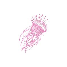 a drawing of a jellyfish in pink ink