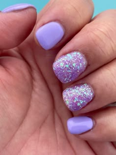 Nails For Little Kids, Summer Glitter Nails, Spring Gel Nails Ideas, Purple Summer Nails, Acrylic Dip Nails, Cruise Nails, Opi Gel Nails, Quick Nail Art, Purple Acrylic Nails