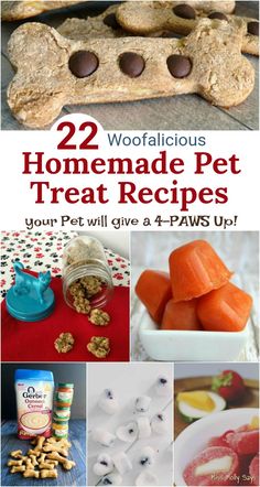 homemade pet treat recipe collage with text overlay