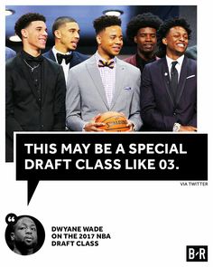 an ad for draft basketball featuring three men in suits