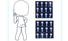 a person standing in front of several different silhouettes