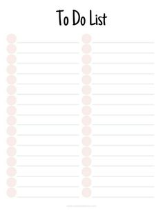 to do list with pink dots on it