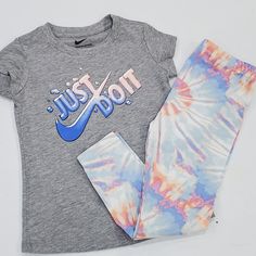 Leggings By Crown And Ivy. Nwt Bin Si S Nike Casual Loungewear Sets, Playful Blue Leggings, White Letter Print Casual Leggings, Casual Stretch Sets For Playwear, White Casual Letter Print Leggings, Casual White Letter Print Leggings, Crown And Ivy, Tie Dye Leggings, Nike Tee