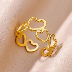 Cupid's Heart Cuff Ring - Mounteen Ring Female, Mens Engagement, Cuff Ring, Hollow Heart, Trendy Ring, Female Male, Cuff Rings, Wedding Band Sets, Open Ring