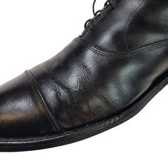 Classic Allen Edmonds leather dress shoes that are perfect for work or any more formal occasion like a wedding or dinner party. Leather uppers and insoles. Rubber soles that provide non-slip traction. D width.These do have some wear to them - creasing/cracking at toes and sides of the shoe, wear on the soles, heel wear and insole wear. All of the wear should be visible in the pics. These still do have some good life to them.Shoe trees included. Does not come with box or dust bag.Size: Mens 10.5A Black Snip Toe Leather Shoes For Formal Occasions, Formal Snip Toe Boots With Leather Lining, Formal Black Leather Shoes With Snip Toe, Elegant Business Boots With Snip Toe, Fitted Round Toe Dress Shoes For Galas, Elegant Snip Toe Formal Boots, Elegant Formal Snip Toe Boots, Fitted Dress Shoes With Round Toe For Galas, Classic Snip Toe Formal Boots