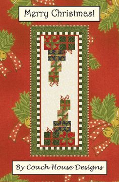 a cross stitch christmas card with the letter f on it's front and bottom