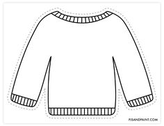 the front and back view of a sweater pattern