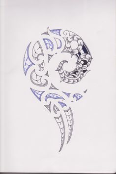 an artistic tattoo design on white paper