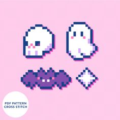 an image of some pixelated objects on a pink background