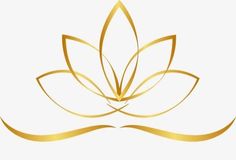 a golden lotus flower on a white background