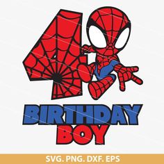 spiderman birthday svg, dxf and png example for cutting files