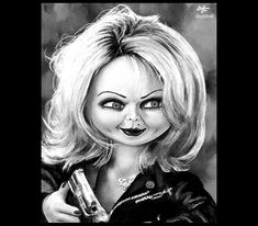 Chucky And Tiffany Drawing Outline, Tiffany Bride Of Chucky Drawing, Tiffany Bride Of Chucky Tattoo, Tiffany Chucky Tattoo, Tiffany Drawing Chucky, Bride Of Chucky Drawing, Tiffany Valentine Doll, Bride Of Chucky Doll, Halloween Wraps