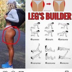 an image of a woman doing exercises on her butts and back with the caption leg's builder